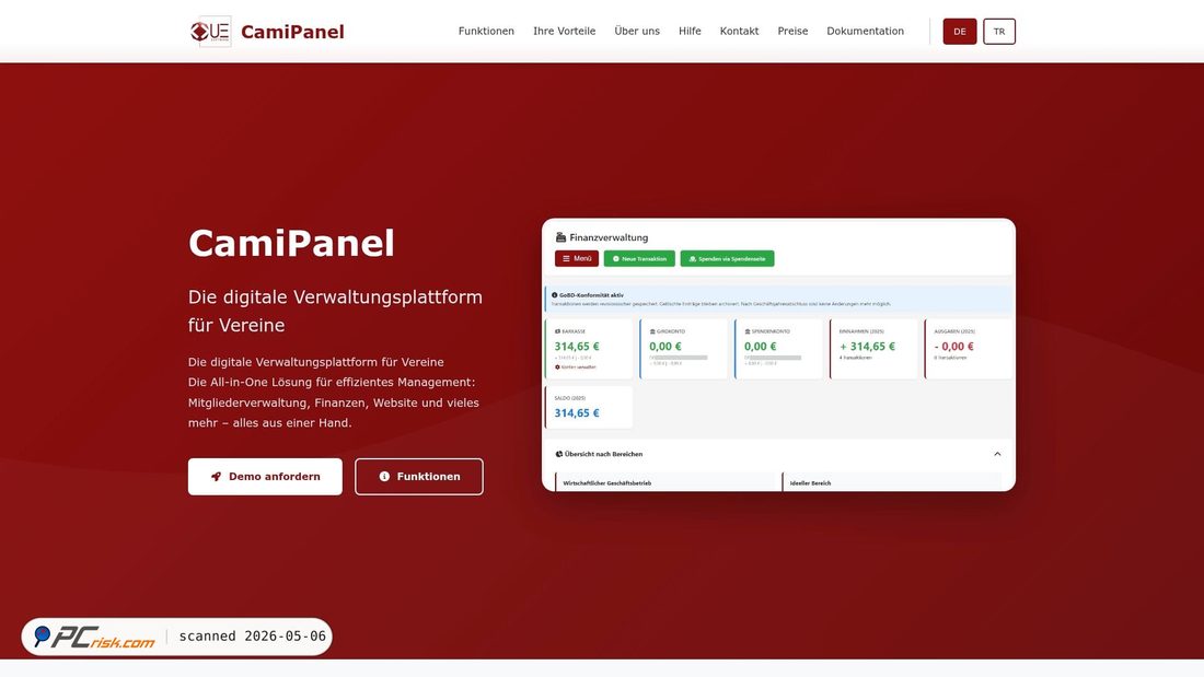 Screenshot von camipanel.com