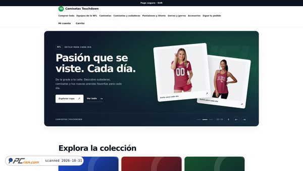 camisetastouchdown.com Screenshot