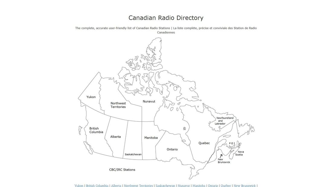 Screenshot di canadianradiodirectory.com