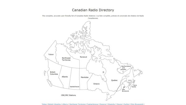 canadianradiodirectory.com screenshot