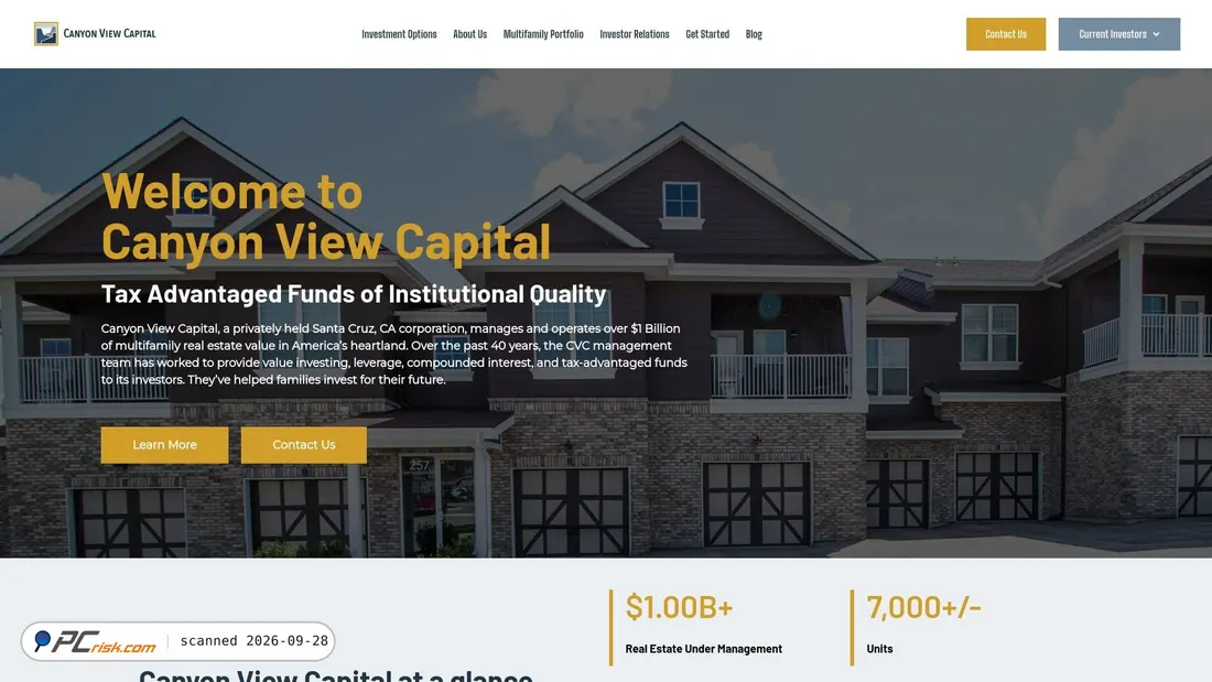 Screenshot von canyonviewcapital.com