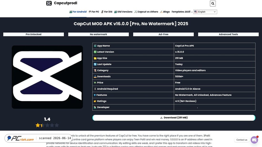 Screenshot of capcutprodl.com