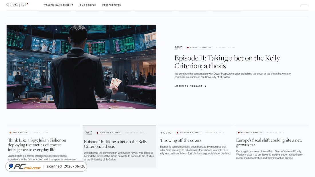 Screenshot von capecapitel.com