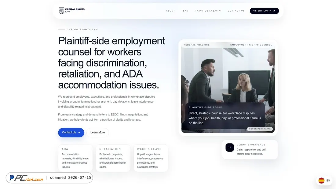 Screenshot of capitalrightslaw.com
