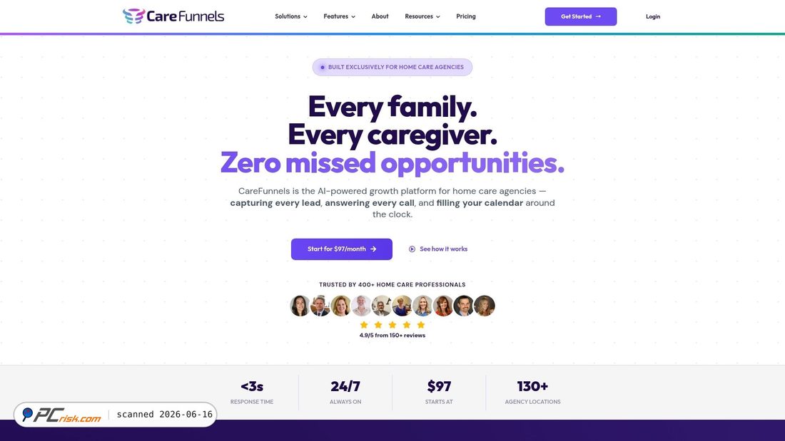 Screenshot of carefunnels.com