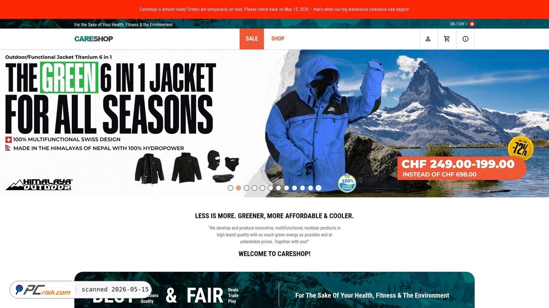 Screenshot von careshop.ch