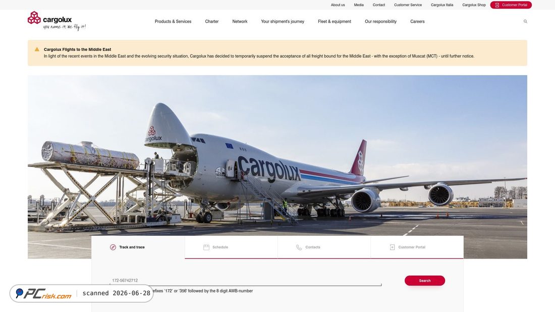 Screenshot of cargolux.delivery