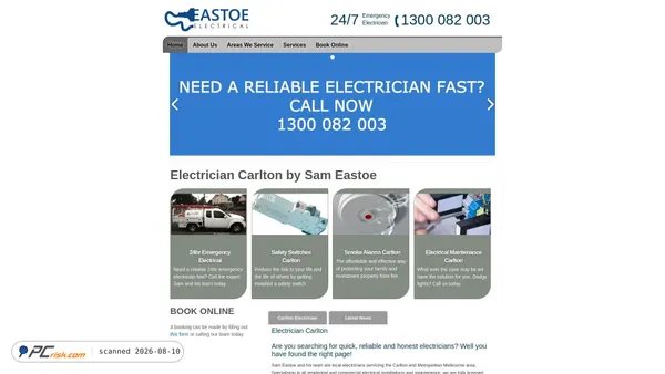 carltonelectrician.com.au screenshot