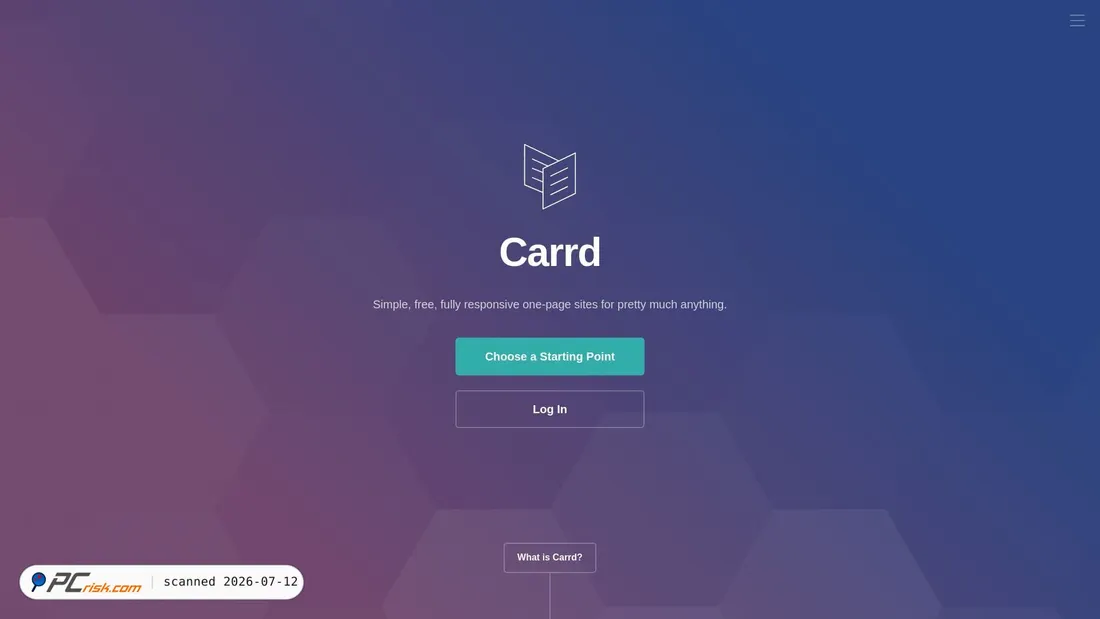Screenshot of carrd.co
