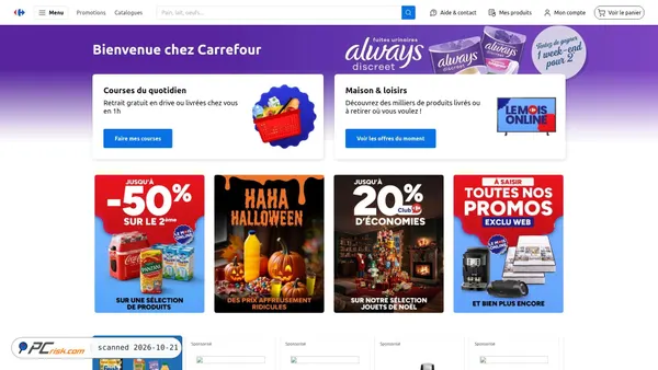 Captura de ecrã de carrefour.fr