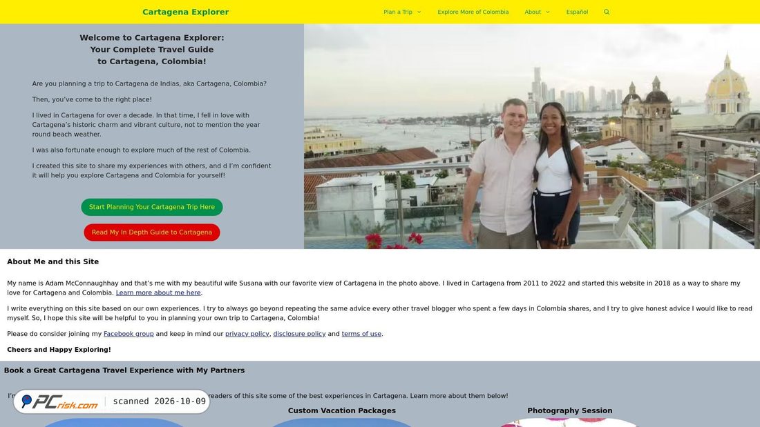 Captura de ecrã de cartagenaexplorer.com