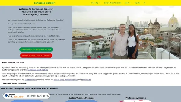 Capture d’écran de cartagenaexplorer.com