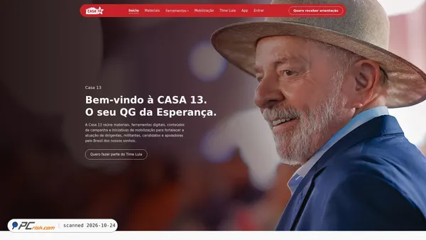 Captura de ecrã de casa13.pt.org.br