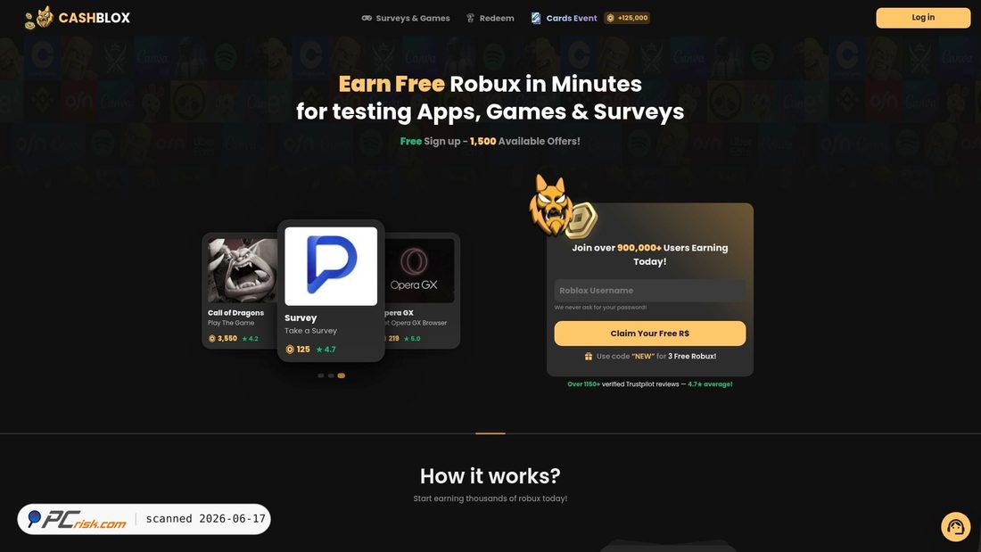 Screenshot of cashblox.gg