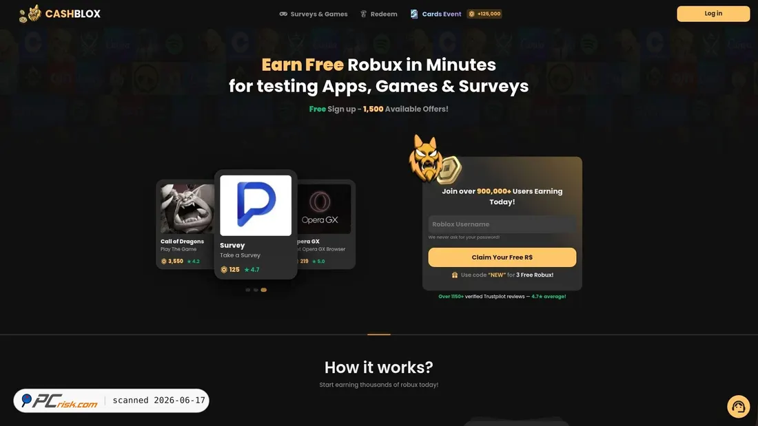Screenshot of cashblox.gg
