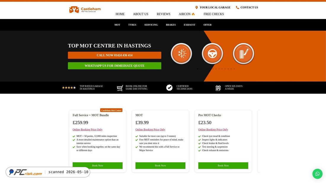 Screenshot von castlehammotcentre.co.uk