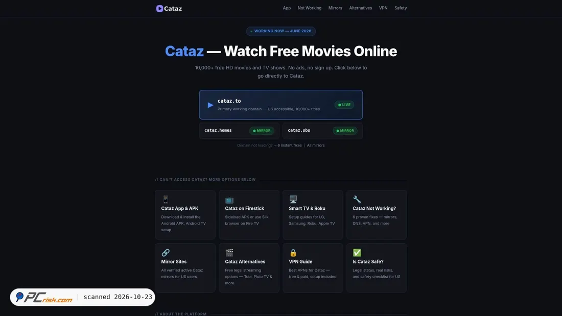 Screenshot of cataz.one