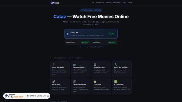 Screenshot di cataz.one