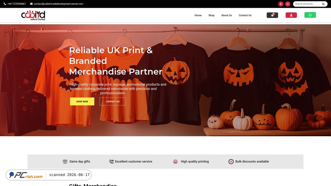 Screenshot of catbirduk.com