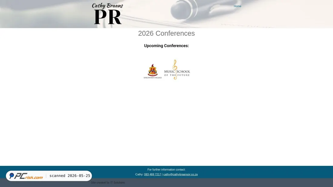 Screenshot of cathybraanspr.co.za