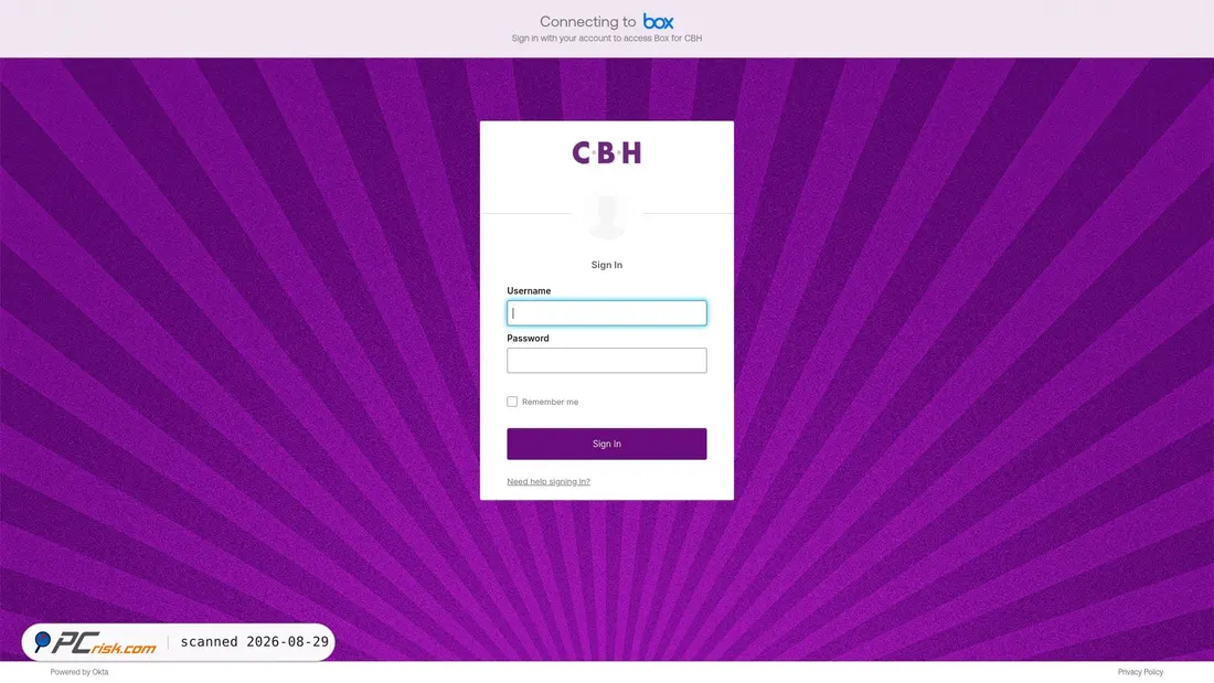 Screenshot of cbhphilly.account.box.com