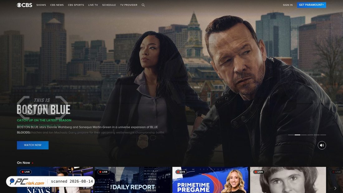 Screenshot of cbs.com