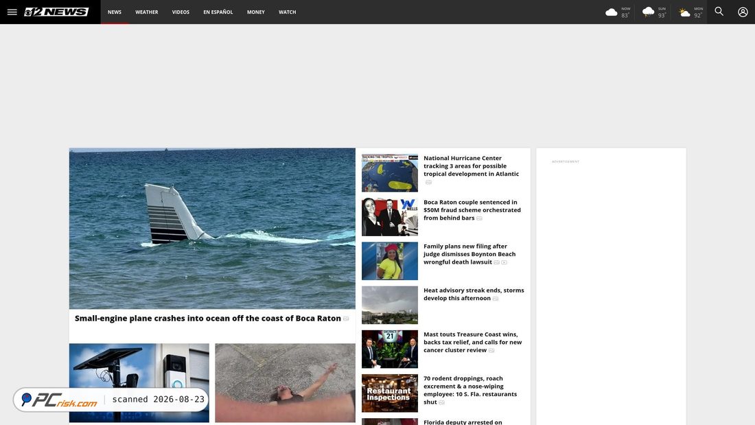Screenshot von cbs12.com