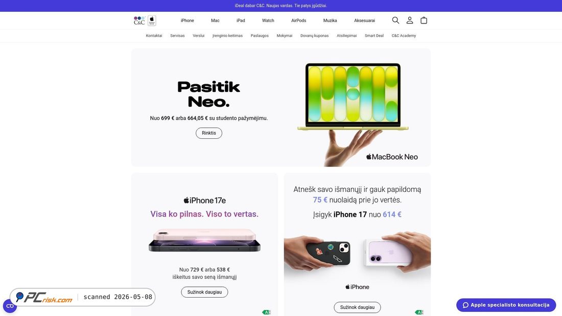 Screenshot di cec.lt