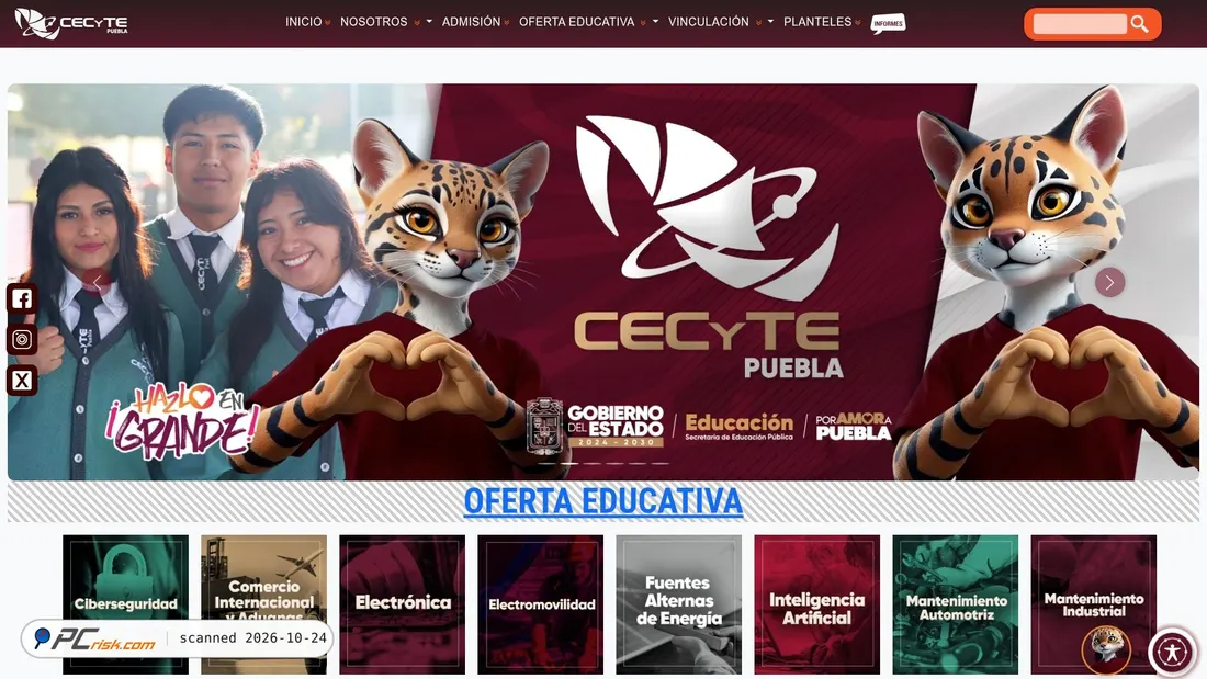 Screenshot di cecytepuebla.edu.mx