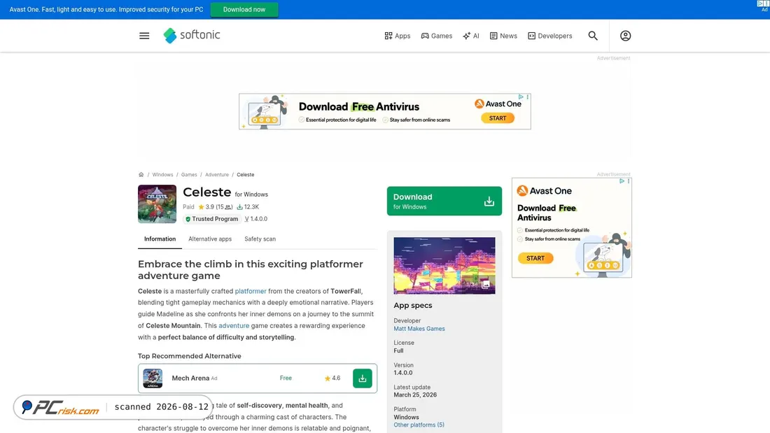 Screenshot of celeste.en.softonic.com
