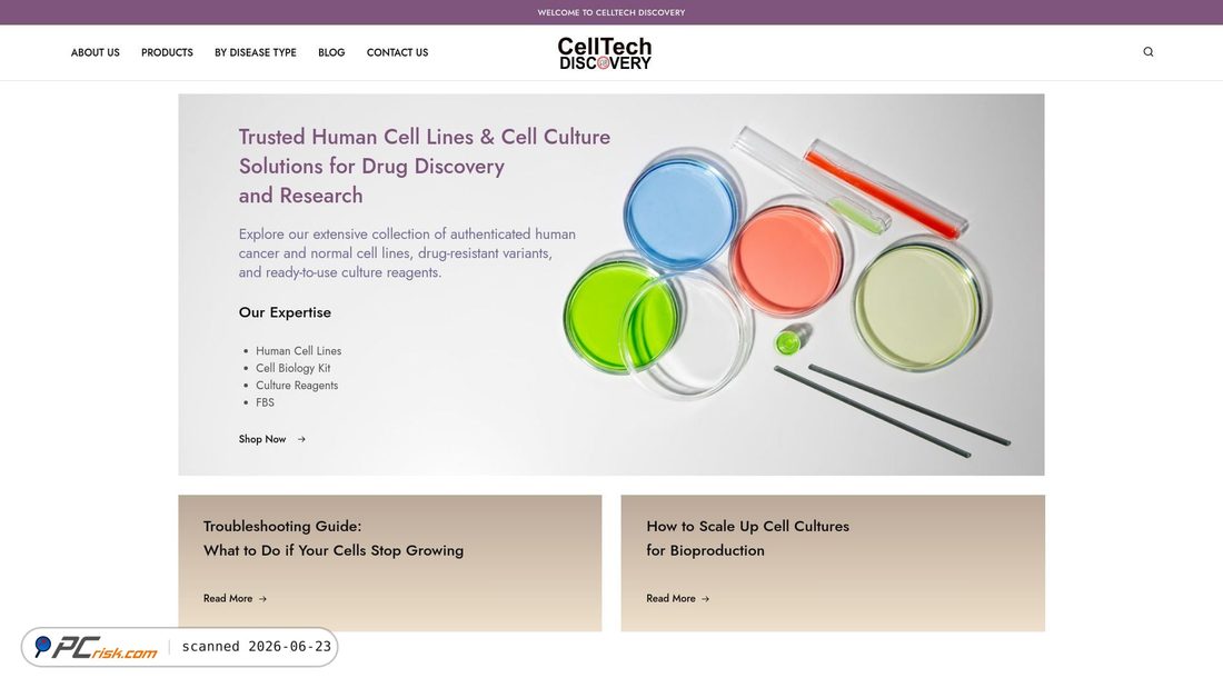 Screenshot di celltechdiscovery.com