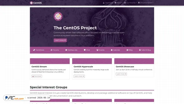 centos.org screenshot