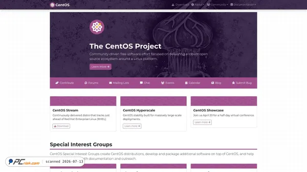 centos.org screenshot