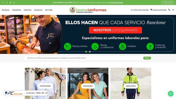 centraluniformes.com screenshot