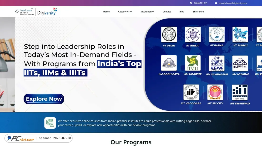 Screenshot of cep.digivarsity.com