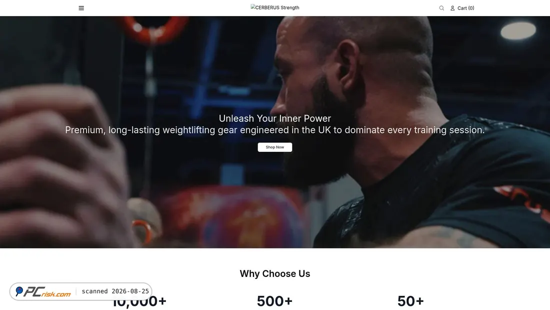 Screenshot of cerberusstrength.shop