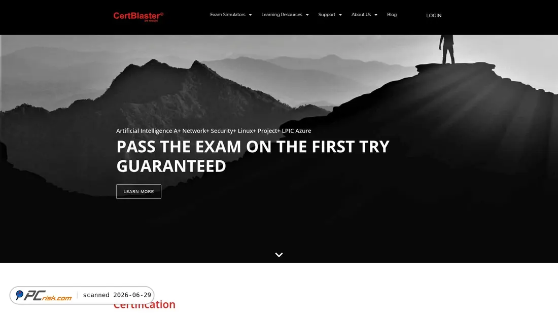 Screenshot of certblaster.com