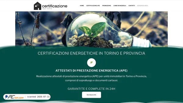certificazioneapetorino.it screenshot