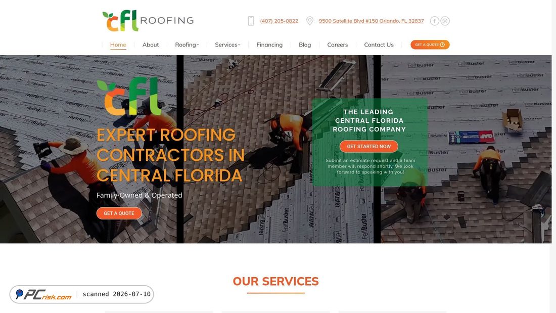 Screenshot of cflroof.com