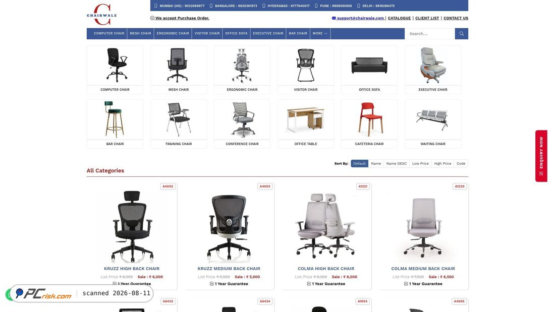 Screenshot of chairwale.com