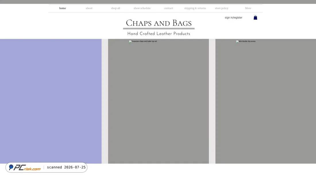 Screenshot of chapsandbags.com