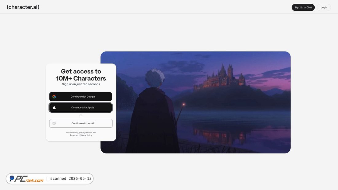 Screenshot of character.ai