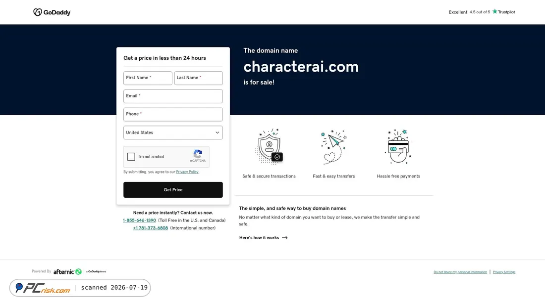 Screenshot of characterai.com