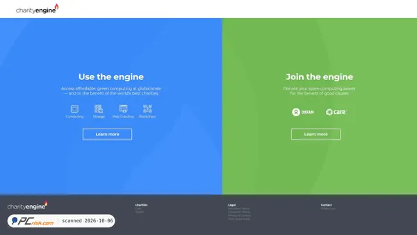 Captura de ecrã de charityengine.com