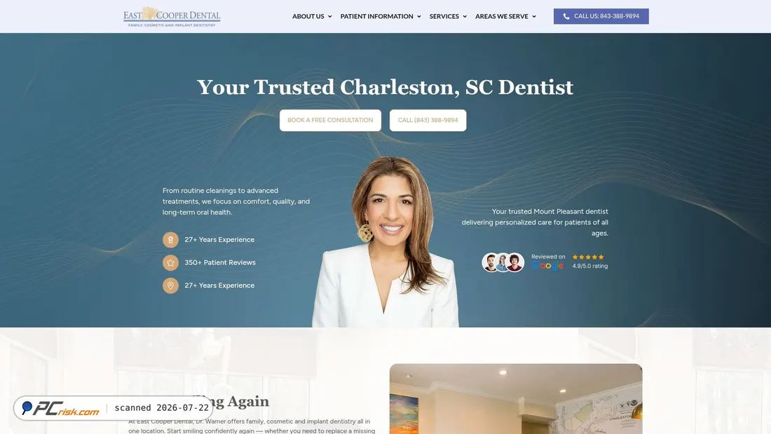 Screenshot of charlestondentistry.com