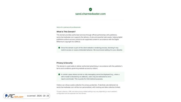 charmedwater.com screenshot