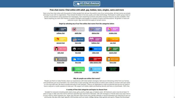 Screenshot van chat-avenue.com