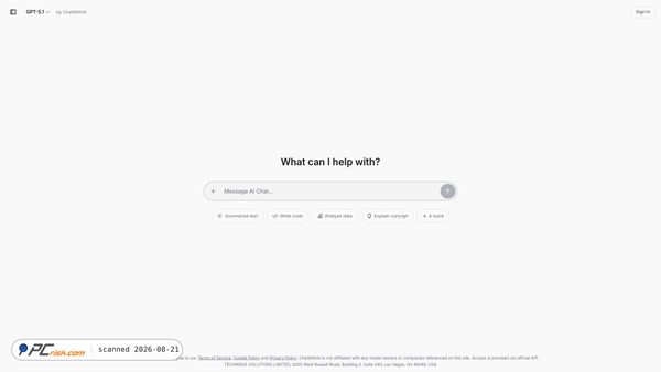 Screenshot di chatwithai.app