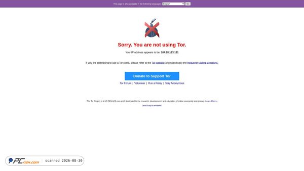 check.torproject.org Screenshot