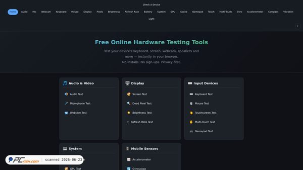 checkadevice.com screenshot